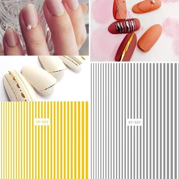 

Gold 3D Nail Sticker Curve Stripe Lines Nails Stickers Adhesive Striping Tape Nail Art Stickers Decals Rose Gold Silver 3Pc Nail