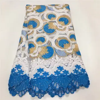 

African Lace Fabric 2020 High Quality French Tulle Lace Fabric 5 Yards Party Dress Nigerian Lace Fabric Stones Wedding Dress