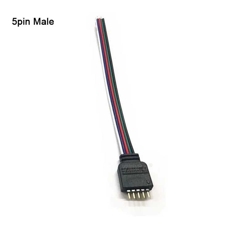 5pin male 5 шт. 5Pin RGBW штекер 15 см провода светодиодные соединители обшитый кабель для SMD 5050 RGBW светодиодные ленты светильник - Цвет: 5pin male