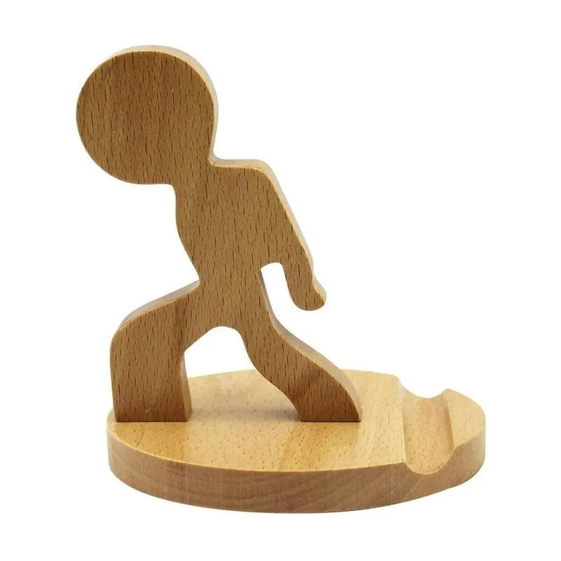 Desktop Pemegang Telepon Kayu Kufung Gaya Ponsel untuk Ponsel Samsung Smart Stand untuk Xiaomi untuk Iphone Portable Bracket Ho N7E3