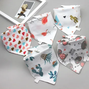 

5pcs Baby Cotton Bibs Feeding Smock Triangle Bandana Apron Infant Burp Cloths Saliva Towel Baby Girl Eating Accessory Baby Stuff