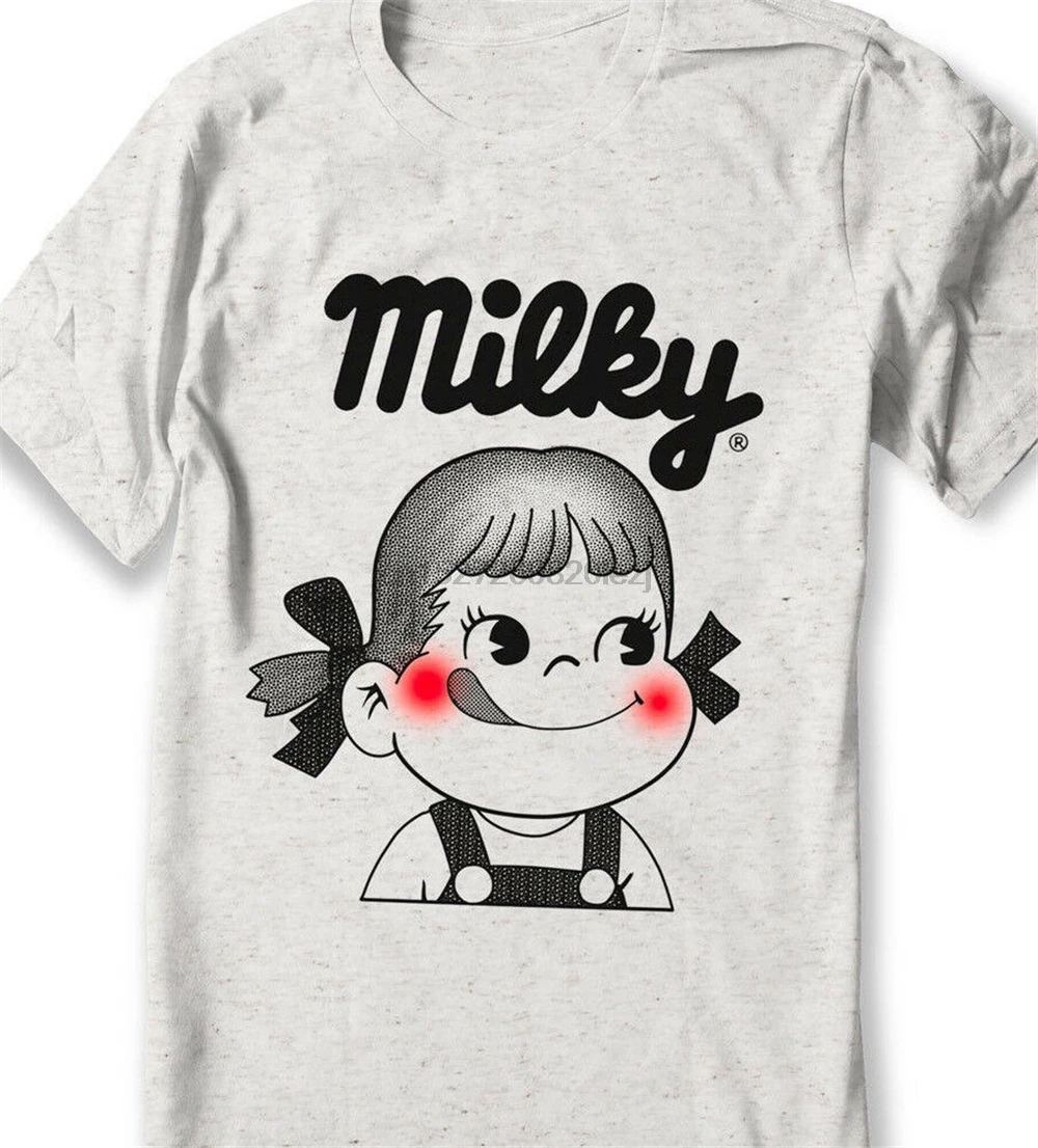 Рубашка Peko-Chan-молочный Fujiya Candy Japanese Shirt Japan - Men Women men размеры Удобная футболка |