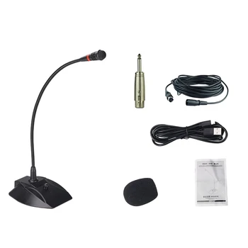 

Computer Desktop Gooseneck Microphone, Volume Button with USB cable & 5Meters XLR Cable