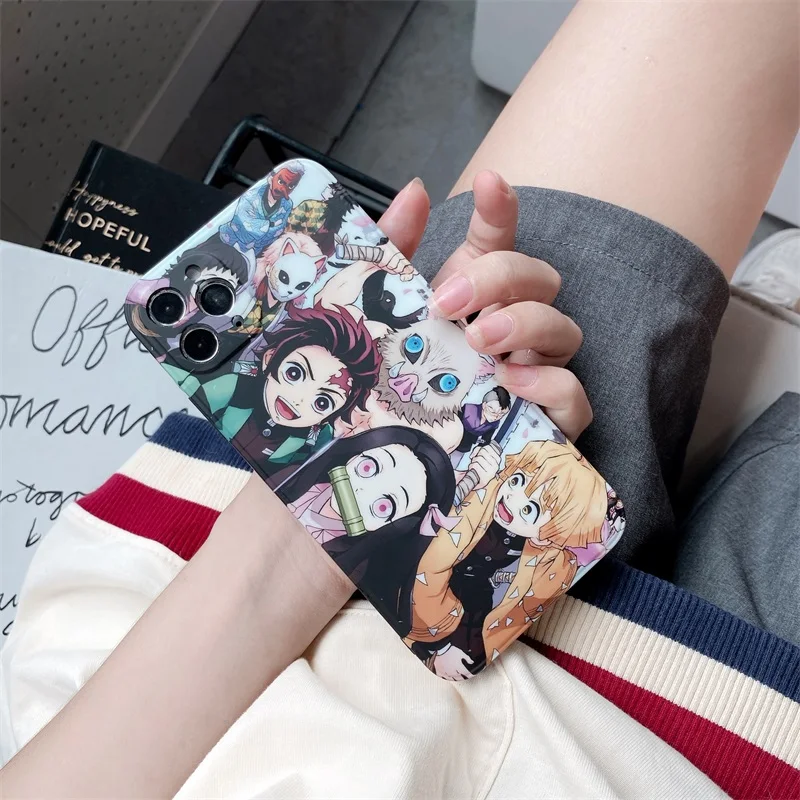 Cute Japan Demon Slayer Case For Iphone 11 12 13 Pro 7 8Plus X XR XS Max Phone Cases Anime Kimetsu No Yaiba Soft TPU Cover Coque iphone 13 pro max case clear