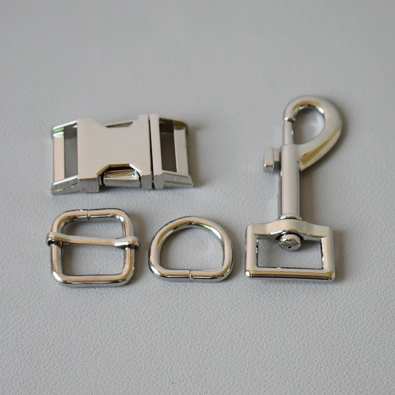 

20 комплектов, 20 мм, металлический D кольцевой ремень, ремешки, слайдер, поломка, боковая пряжка, пружинный крючок для собачьего ошейника, поводок, аксессуары-серебро