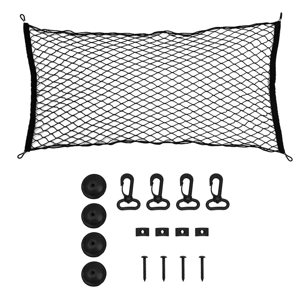 ODOMY Универсальный Автомобильный задний багажник грузовая сетка Сетчатая Сумка для хранения Регулируемый эластичный органайзер для внедорожника интерьерные аккуратные аксессуары