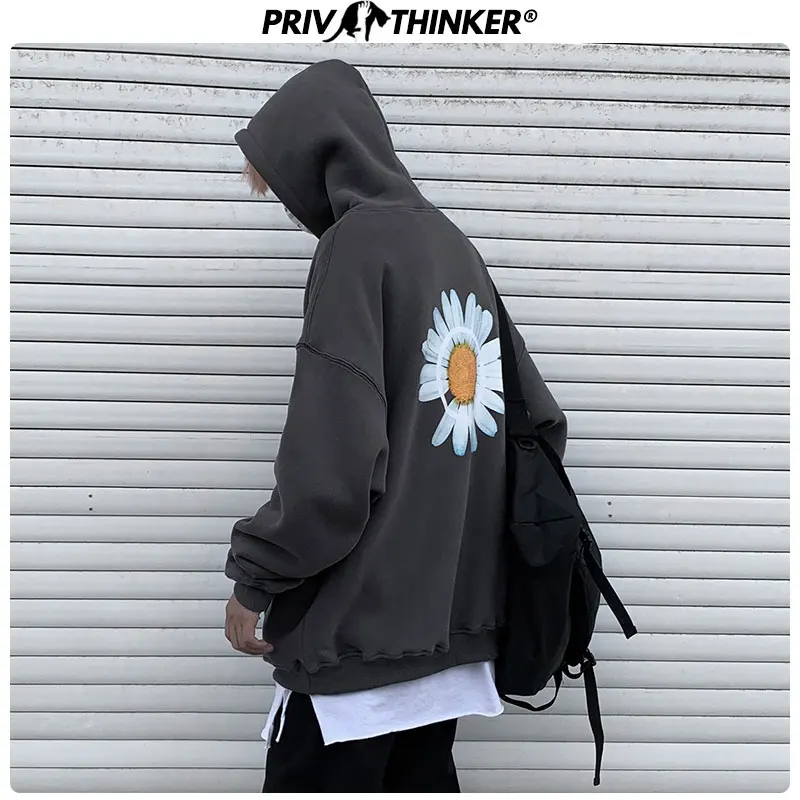 Privathinker Для мужчин зимние свободные толстовки, ходи Для мужчин s Harajuku Плотная теплая куртка толстовка с капюшоном пуловеры оверсайз Толстовка