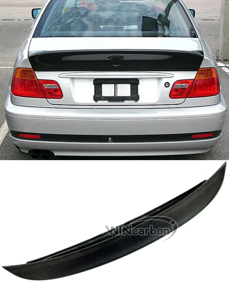 Real Carbon Fiber Trunk Spoiler CSL Bigger Wing Boot Lip Fit For 3-series BMW E46 Coupe 2Door 1998-2005 | Автомобили и мотоциклы