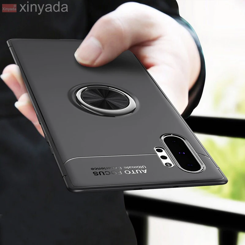 

360 Ring Case For Samsung Galaxy Note 10 Pro Note10 Plus Case Cover metal Magnetic Silicone magnet holder TPU coque