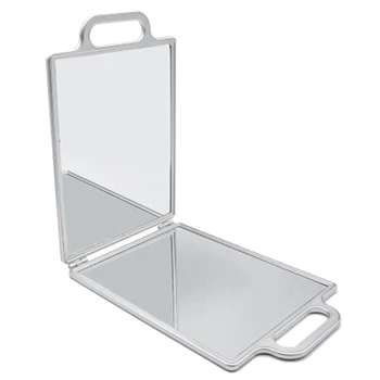 

Hand Mirror, Folding Travel Vanity Mirror, Rectangle Foldable Compact Makeup Folding Mirrors Silver