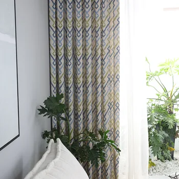

Modern Curtains for Living Dining Room Bedrooms Simple Style Curtain Tulle Fabric Cotton Printed Fabric Curtains Custom Finished