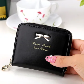 

Women Wallet 2020 Bowknot Zipper Coin Purse Wearable Short Wallet Handbag Female Wallet Women Clutch Purses Carteira Feminina