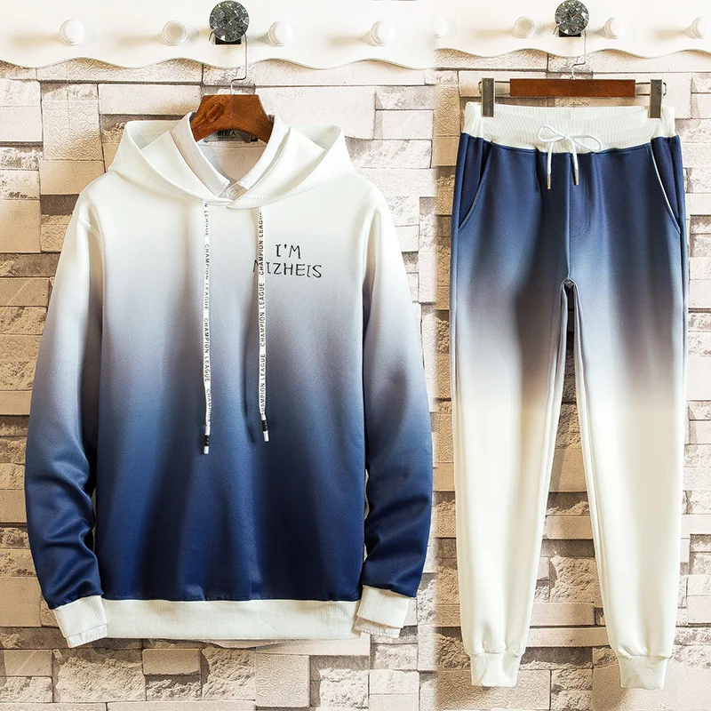 

Men's Ankle Long Hoodie And Pants Suit Streetwear Spring Men's Suit Two-piece Hip-hop Jacket 2020 Tracksuit Men Clothing Homme