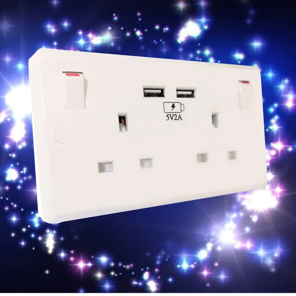 Пучковые круги производители поставляют Цветочные компасы USB розетка 13A розетка с выключателем защита от утечки Смарт USB Панель