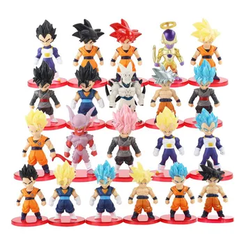 

21pcs/lot Dragon Ball Super Saiyan God Action Figure Son Goku Gohan Vegeta Vegetto Frieza Zamasu Ultra Instinct Model Toys