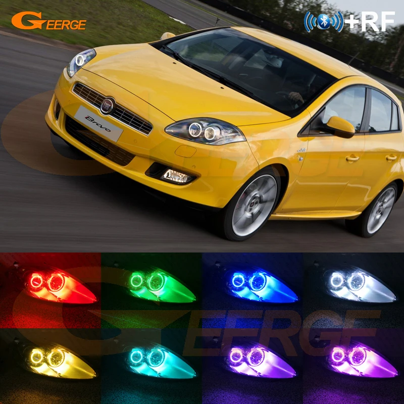 

For FIAT BRAVO 198 2007 2008 2009 2011 2013 2014 2015 RF remote Bluetooth APP Multi-Color Ultra bright RGB LED Angel Eyes kit