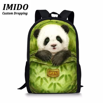

LALIN Kawaii Panda Printing School Bag for Teenager Girls Cute Schoolbag Children Daypack School Student Function Book Bag 2019