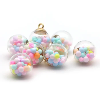 

David accessories 10pcs 18*18mm Transparent Glass Ball Charm Pendant For Bracelet Necklace Jewelry Making DIY Earring ,10Yc11201