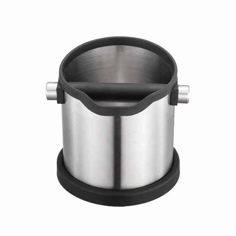 

Stainless Steel Espresso knock Box and Coffee Grind Dump Container, Shock-Absorbent knock Bar For Easy Coffee Ground Disposal
