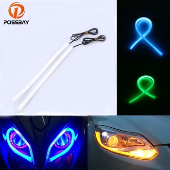 

POSSBAY Universal Soft Headlight Running Light Guide Car LED Indicator Lamp 30/45/60/85cm Flexible LED Tube Strip Signal Lights
