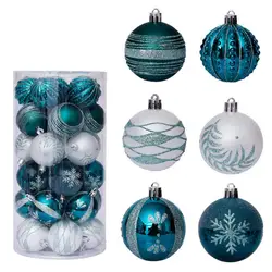 Boule de noël réutilisable pour enfants et animaux domestiques, lot de 30 pièces, sapin de noël, rouge, blanc, vert, poudre, bleu 
