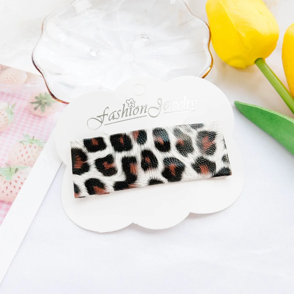120pcs/lot DIY Multi Cortex Rectangle Leopard Hair BB Clips Simple Bang Hairpins Hair Styling Tools Hair Accessories HA1267