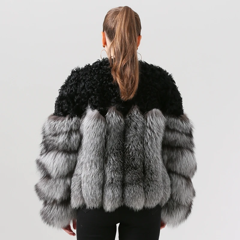 Discount QIUCHEN  PJ19023 2019 new arrival  real fox fur coat with real sheep fur fashion mode hot sale Free shipping 2