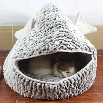 

Removable Cat Sleeping Bag Sofas Mat Dog House Short Plush Small Pet Bed Warm Puppy Kennel Nest Cushion Pet Products 5