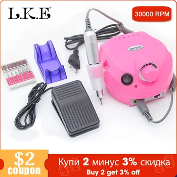 

LKE 30000RPM Professional Machine Apparatus for Manicure Pedicure Kit Electric File with Cutter Nail Drill Art Polisher Tool Bit