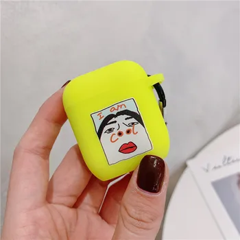 

Funny Nostrils Pattern Case For Apple Airpods 2/1 Case Cute Fluorescent Color Earphone Cover For Airpod Silicone Headphone Case