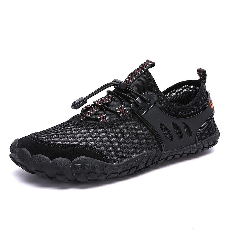 black fivefingershoe Мужские кроссовки унисекс; сезон лето; водонепроницаемая обувь; мужская пляжная обувь; спортивная обувь; мужские быстросохнущие шлепанцы; обувь для плавания - Цвет: black fivefingershoe