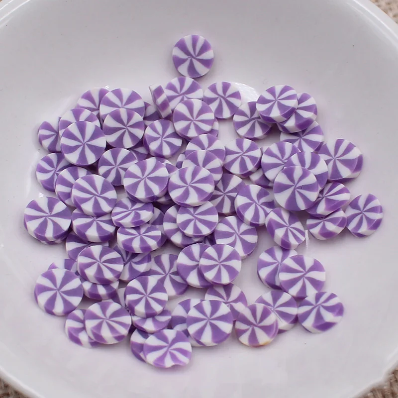 100 г круглые конфеты поддельные украшения торта Fimo Полимерная глина брызги для рукоделия DIY клейкие аксессуары пластик Klei частицы грязи 5 мм - Цвет: purple