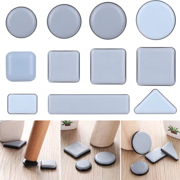 Anti-Delhi-Coussinets Coulissants pour Pieds de Meubles, Protection de Sol Auto-Adhésive, Facile à Déplacer, pour Canapé, en Polymères, Raccords de Chaise, 4 Pièces 1