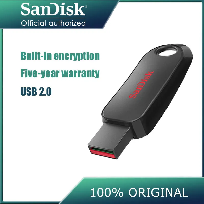 100% Оригинальный двойной флеш накопитель SanDisk USB 2 0 CZ62 мини 64 ГБ 32 оперативной
