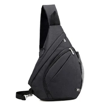 

Large Capacity Chest Bag For Men Nylon Sling Bag Casual Crossbody Bags For Short Trip(Black)