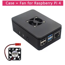 Raspberry Pi 4 чехол ABS корпус черный корпус совместимый вентилятор охлаждения для Raspberry Pi 4 Модель B