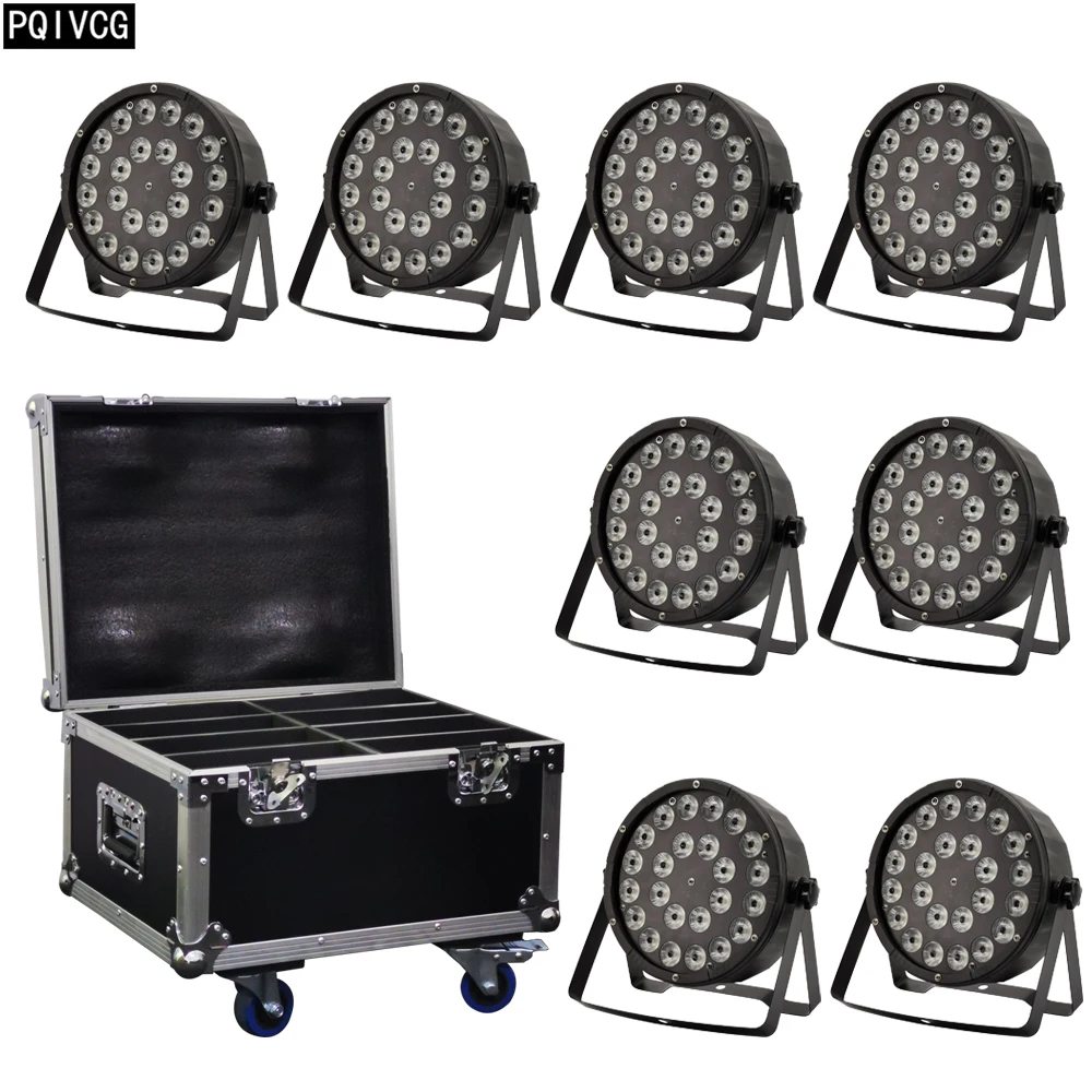 8 шт./лот 24x12 Вт rgbw 4 в 1 светодиодный прожектор + чехол dmx512 пластиковый