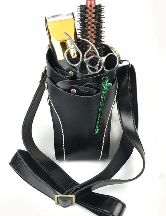 Microfiber Synthetic Leather Hair Stylist Barber Bag Detachable