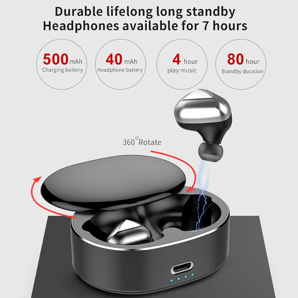 Bluetooth наушники TWS T50 5,0 Bluetooth наушники Мелодия вызова низкая мощность мини невидимые в ухо спортивные наушники беспроводные наушники