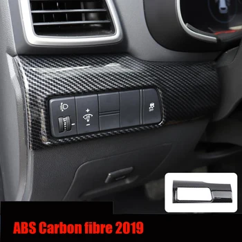 

For Hyundai Tucson 2019 ABS Carbon fibre LHD Car left middle control box decoration Cover Trim Car Styling Accessories 1pcs