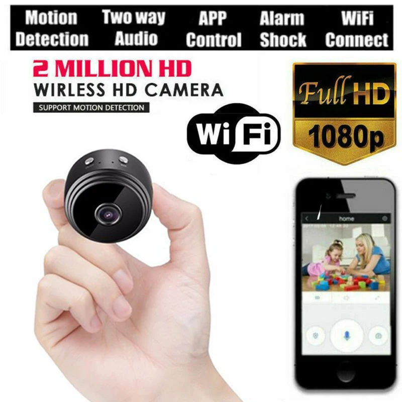 Мини-камера 1080P HD ночного видения WiFi Пульт дистанционного управления всасывающий видео-рекордер Спортивная DV камера Мини домашняя камера безопасности видеокамеры