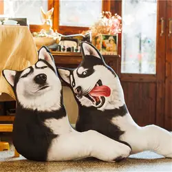 1 шт. забавная Подушка с изображением собаки хаски, плюшевая игрушка, мягкая 3D подушка для собаки, мягкая кукла для детей, подарок на день