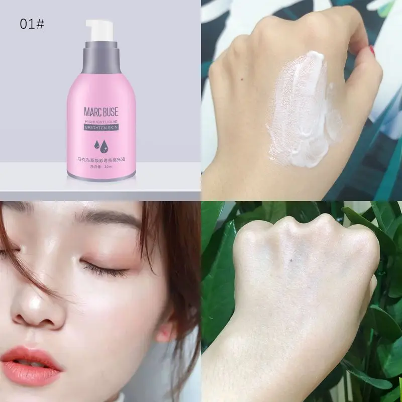 Макияж хайлайтер Shimmer Body Luminizer жидкий хайлайтер долговечный водонепроницаемый Осветляющий Сияющий перламутровый белый хайлайтер