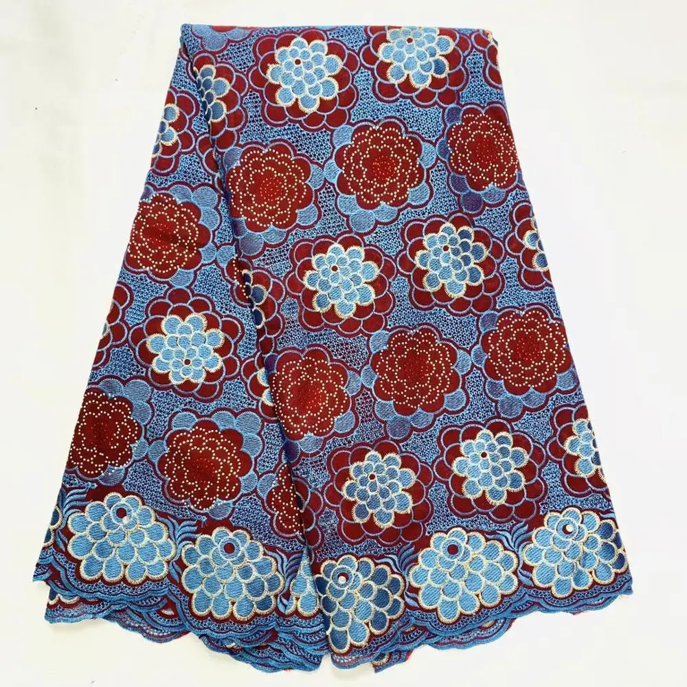 Фиолетовая Африканская Хлопковая кружевная ткань 2020 Высокое качество Кружева