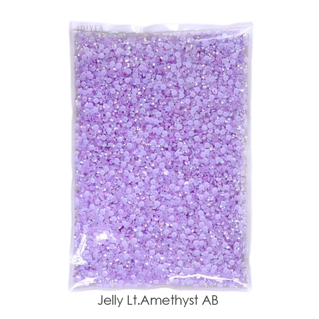 Wholesale Jelly AB Resin Non Hot Fix Rhinestones Cтразы Flatback Plastic Crystals Strass Glitters Stone Bulk Big Package for DIY Jelly Lt.Amethyst AB