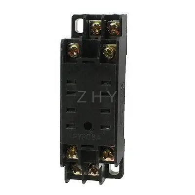 

PYF08A 8P Screw Terminal Relay Socket Base DIN Rail Black