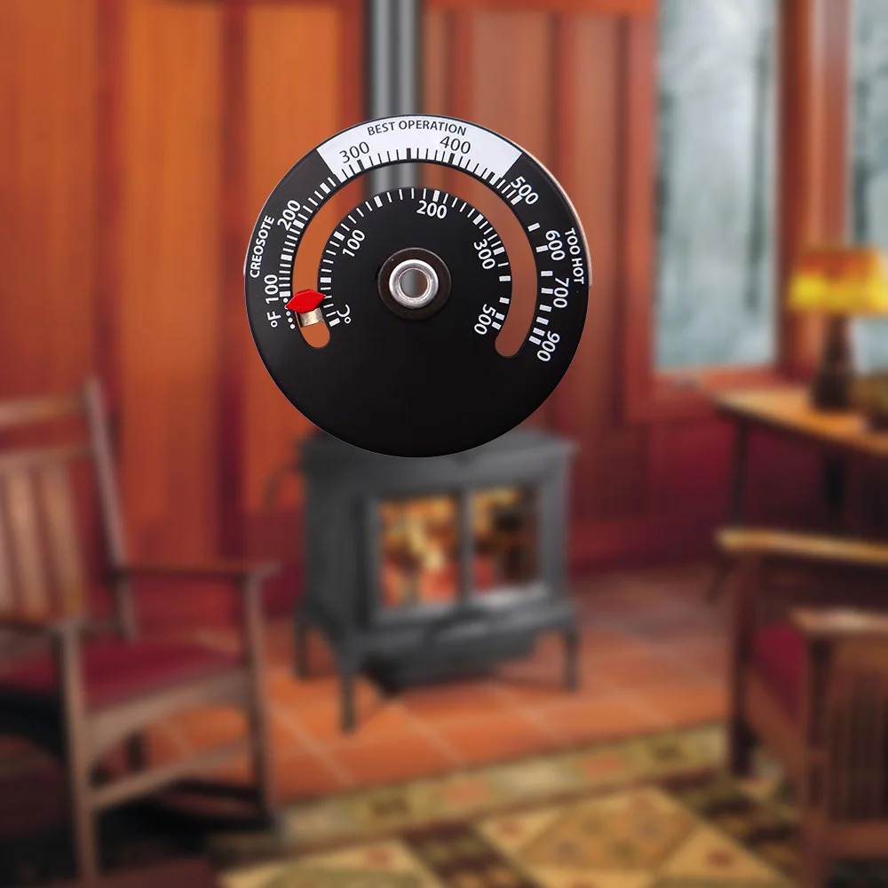 

Magnetic Wood Stove Thermometer Fireplace Fan Stove Thermometer with Probe Household Sensitivity Barbecue Oven Tool