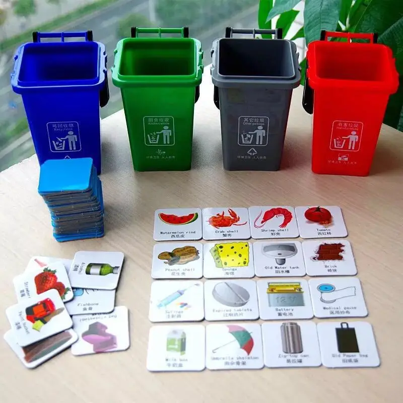 

Douyin Garbage Can Compartmental Toy Children Baby Early Childhood Garbage Compartmental Tabletop Game Toy Kindergarten Teaching