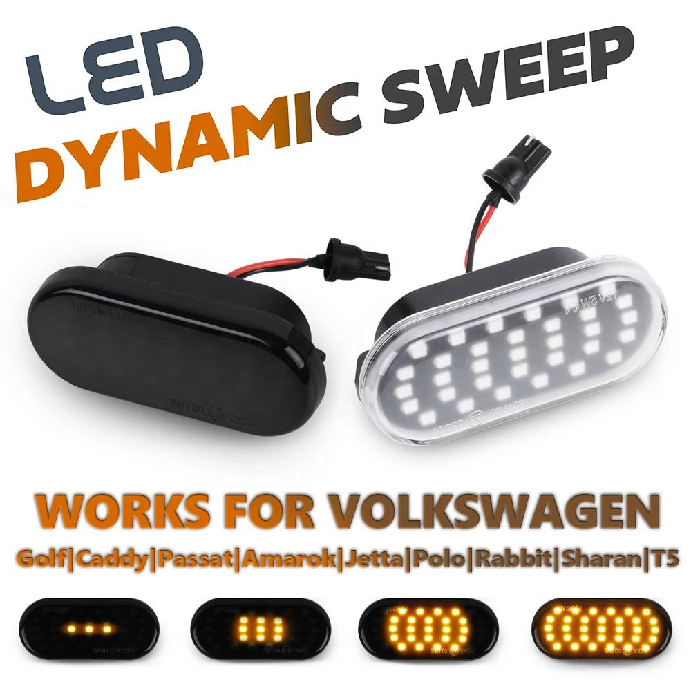 2 шт. динамичессветодиодный светодиодные габарисветильник огни для VW T5 Up Caddy Golf 3 4
