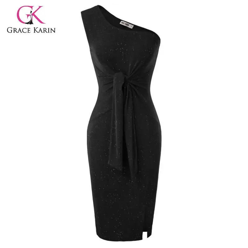 Grace Karin женское платье карандаш на одно плечо с завязывающимися деталями без